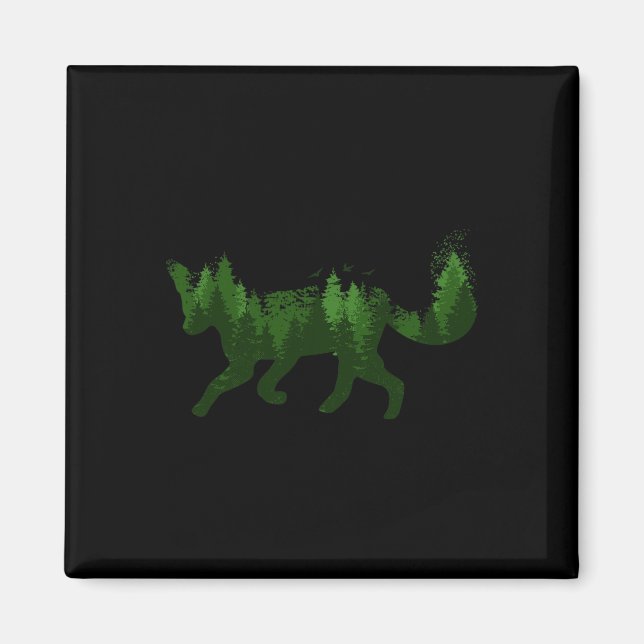 Fox Nature Forest Camping Hiking Hunter Outdoor Gi Magnet (Front)