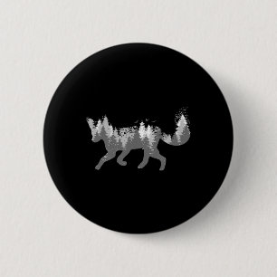 Fox Nature Outdoor Hiking Camping Hunting Gift 6 Cm Round Badge
