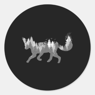 Fox Nature Outdoor Hiking Camping Hunting Gift  Classic Round Sticker