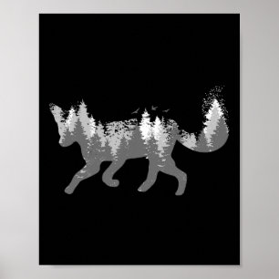 Fox Nature Outdoor Hiking Camping Hunting Gift Poster