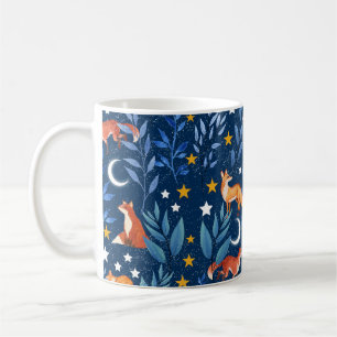Fox Night Forest Celestial Seamless Pattern Coffee Mug