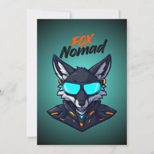 Fox Nomad Cyberpunk Mecha Gaming Invitation