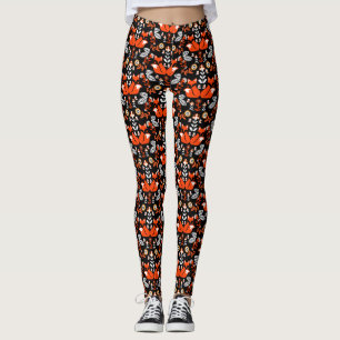 Fox Nordic Scandinavian Folk Art      Leggings