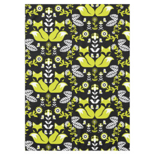 Fox Nordic Scandinavian Folk Art     Tablecloth