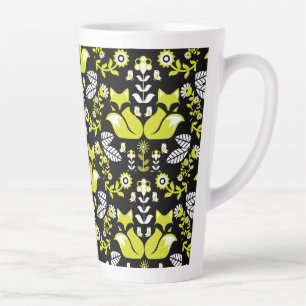 Fox Nordic Scandinavian Folk Art Tablecloth Latte Mug