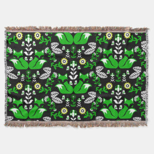 Fox Nordic Scandinavian Folk Art Tablecloth Throw Blanket