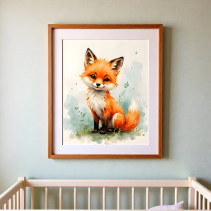 Fox Nursery Wall Art – Woodland Baby Room 