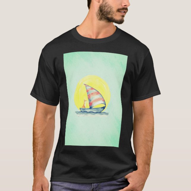 "Fox on a Boat T-Shirt – Cute Nautical Forest Vibe (Front)