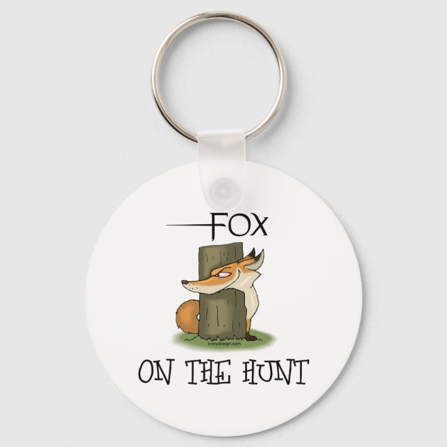 Fox on The Hunt Key Ring (Front)