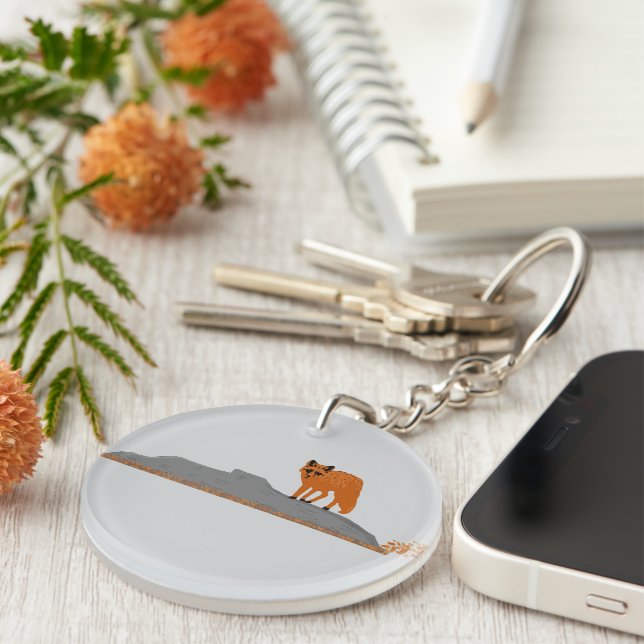 🦊 Fox on the Rock Keychain -  (Front Right)