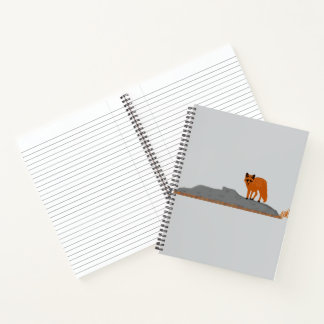 🦊 Fox on the Rock Spiral Notebook  