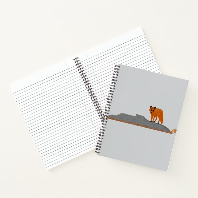 🦊 Fox on the Rock Spiral Notebook   (Inside)