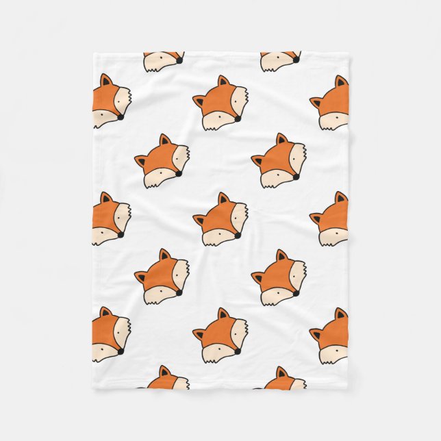 Fox pattern fleece blanket (Front)