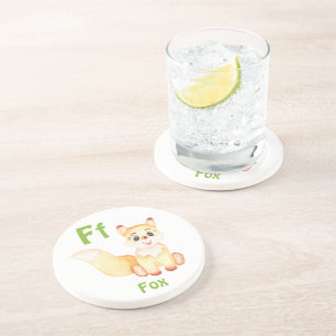 Fox personalise ABC: Letter F - Add Your Name Coaster