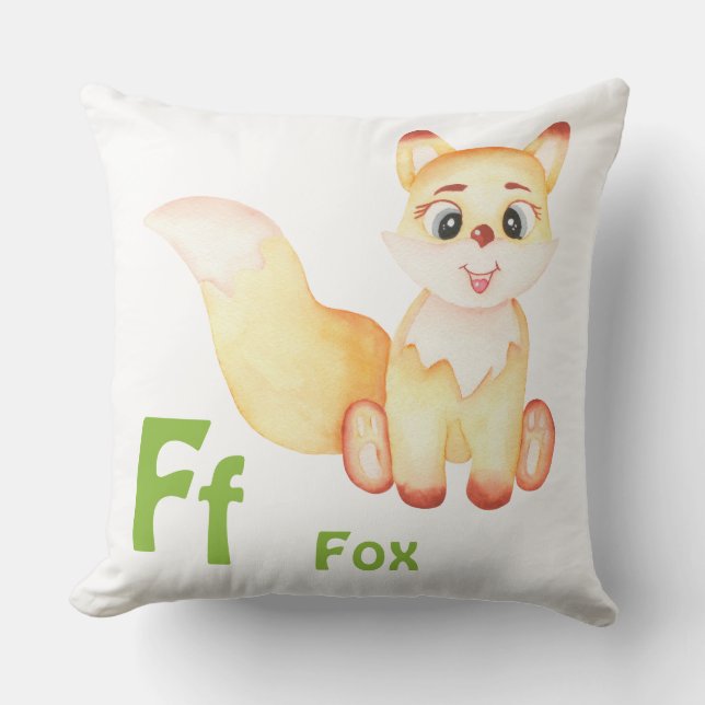 Fox personalise ABC: Letter F - Add Your Name Cushion (Front)