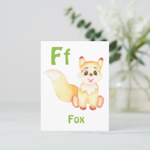 Fox personalise ABC: Letter F - Add Your Name Postcard