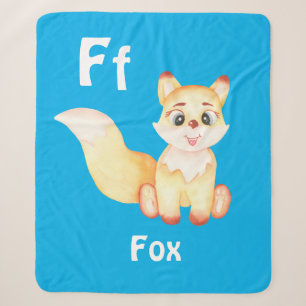 Fox personalise ABC: Letter F - Add Your Name Sherpa Blanket