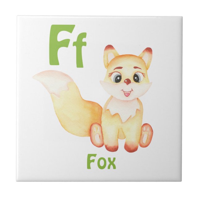 Fox personalise ABC: Letter F - Add Your Name Tile (Front)