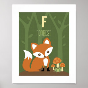Fox Personalised Nursery Poster Print