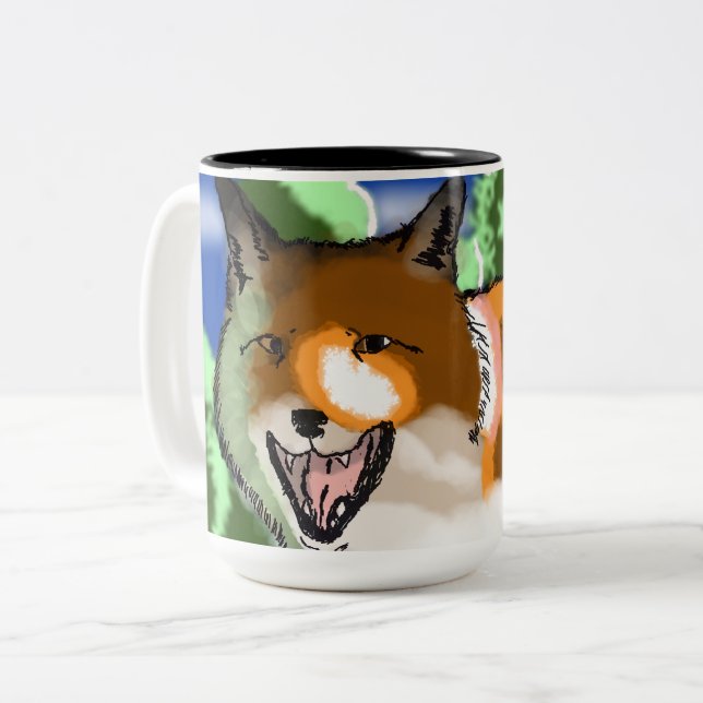 Fox Picture again Two-Tone Coffee Mug (Front Left)