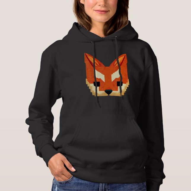Fox Pixel 8 Bit Retro Video Game Hoodie (Front)
