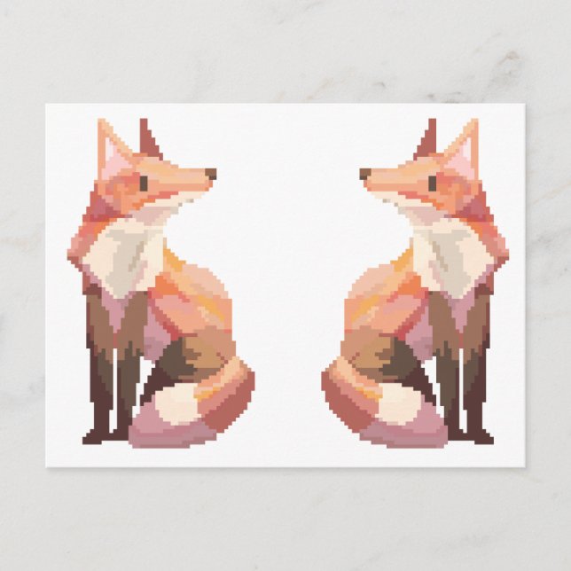 Fox Pixel art Postcard (Front)