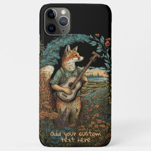 Fox playing Guitar Wildflower Cottagecore Custom Case-Mate iPhone Case