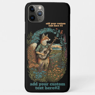 Fox playing Guitar Wildflower Cottagecore Custom Case-Mate iPhone Case