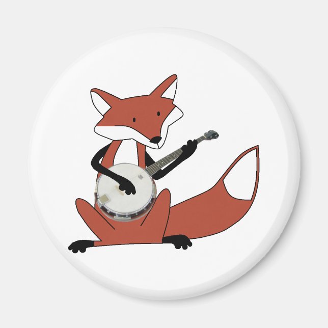 Fox Playing the Banjo Magnet (Front)