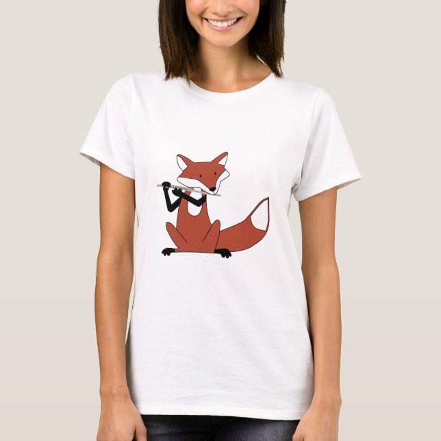 Fox Playing the Flute T-Shirt (Front)