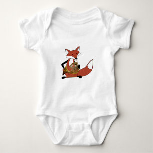 Fox Playing the French Horn Baby Bodysuit