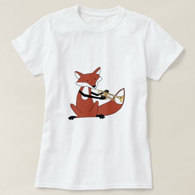 Fox Playing the Trumpet T-Shirt (Design Front)