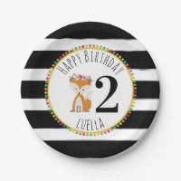 Fox Pompom Stripes Birthday