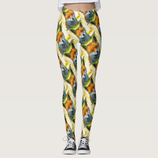 Fox Portrait Realistic Wildlife Art Leggings