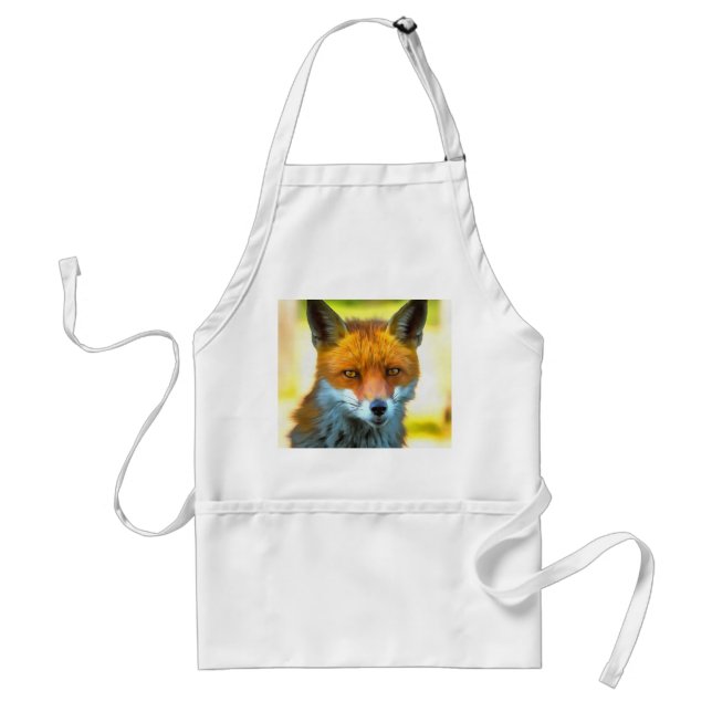 Fox Portrait Realistic Wildlife Art Standard Apron (Front)