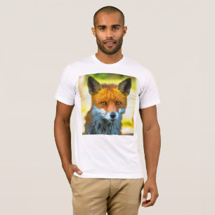 Fox Portrait Realistic Wildlife Art T-Shirt