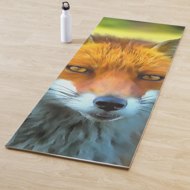 Fox Portrait Realistic Wildlife Art Yoga Mat (In Situ)