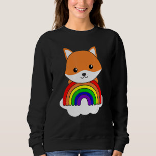 Fox Rainbow Cute Animals Colourful Cute Foxes Sweatshirt
