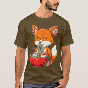 Fox Ramen Japanese Noodles Cute Kawaii Anime Gift  T-Shirt