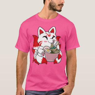 Fox Ramen Japanese Noodles Cute Kawaii Anime Merch T-Shirt