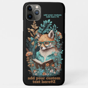 Fox Read Book Wildflower Cottagecore Floral Custom Case-Mate iPhone Case