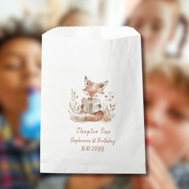 Fox Reading a Book Chapter One 1st Birthday Party  Favour Bags (Creator Uploaded)