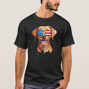 Fox Red Lab Mom Dad Flag Labrador Retriever T-Shirt