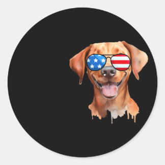 Fox Red Lab Mum Dad Flag Labrador Retriever Classic Round Sticker
