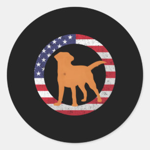 Fox Red Lab Mum Dad Labrador Retriever Flag Classic Round Sticker