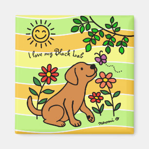 Fox Red Labrador and Green Citrus Colours Magnet