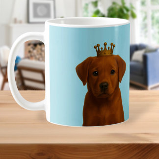Fox Red Labrador Puppy in Gold Crown Cute Coffee Mug