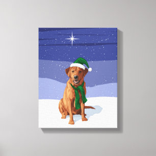 Fox Red Labrador Retriever Christmas Dog Canvas Print