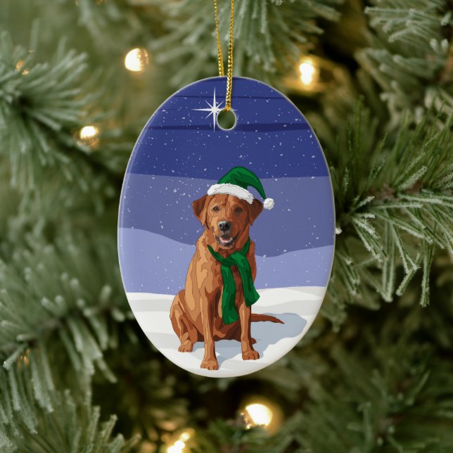 Fox Red Labrador Retriever Christmas Dog Ceramic Tree Decoration (Tree)