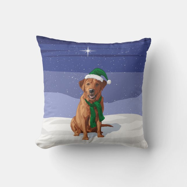 Fox Red Labrador Retriever Christmas Dog Cushion (Front)